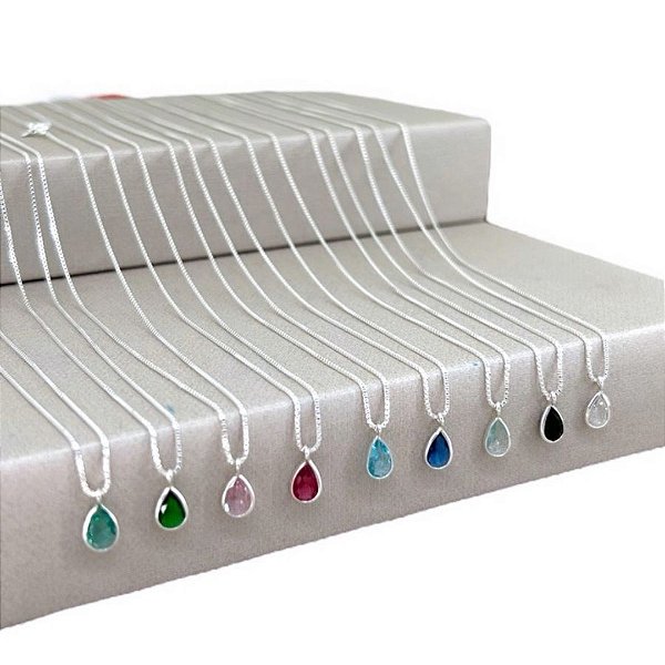 Gargantilha Ponto de Luz Gota - Prata 925 - v12 - 45cm - MC854-X184