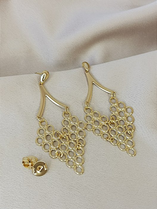 Brinco Longo Feminino - Semijoia 18k - BR31-07140