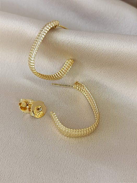 Argola Esteira - 28mm - Semijoia 18k - BR105-04156