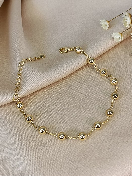 Pulseira C/Bolinhas - Semijoia 18k - MP488-07140