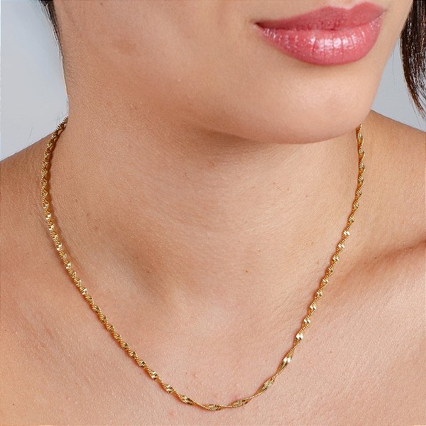 Gargantilha Singapura 45 cm - Semijoia 18k - MC940-09220