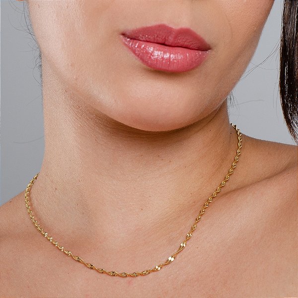 Gargantilha Singapura 45 cm - Semijoia 18k - MC940