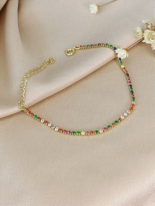 Pulseira Riviera Multicor- Semijoia 18k - MP520-07170