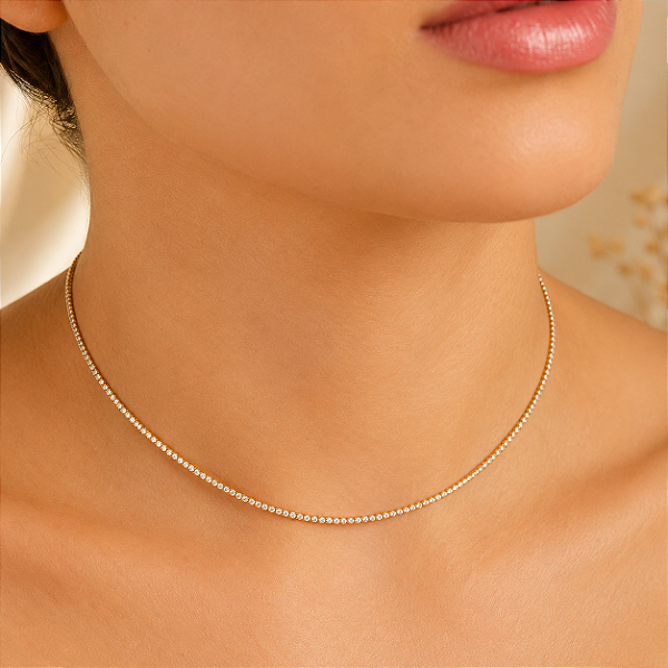 Gargantilha Choker Riviera - Semijoia 18k - MC971
