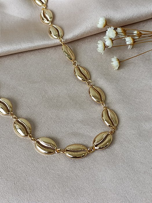 Gargantilha Choker Búzios- Semijoia 18k - MC978-18160
