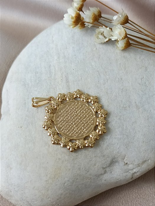 Pingente Medalha Pai Nosso - Semijoia 18k - MPI305-440
