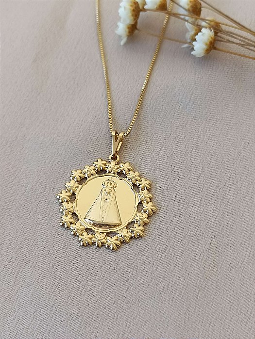 Gargantilha N. Senhora Aparecida Semijoia 18K - MG27-09170