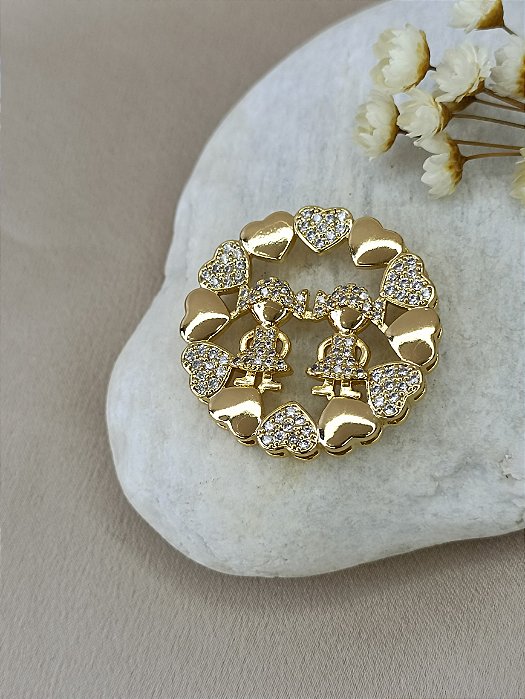 Pingente Filhas ( Meninas ) - Semijoia 18k - Antialérgica - MPI338-19190