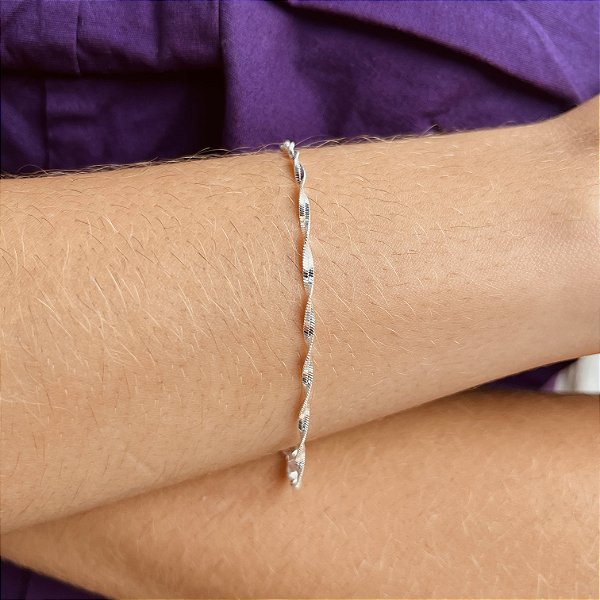 Pulseira Laminada Retorcida - Prata 925 - MP605-1484