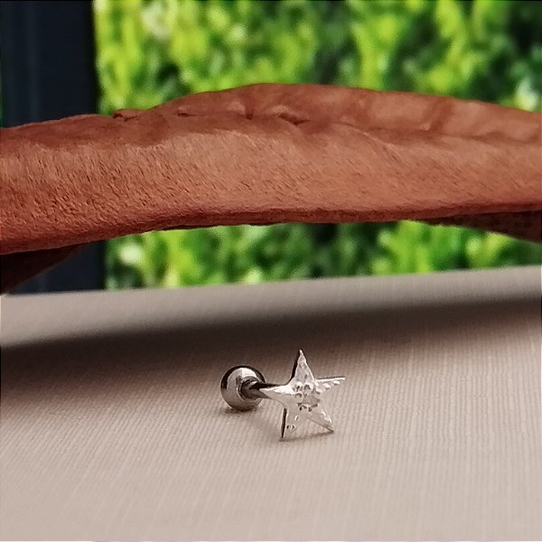 Piercing Tragus Estela Com Zircônia - Prata 925 - BR409-X56
