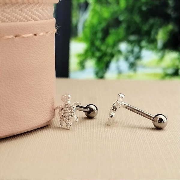 Piercing Tragus Tartaruga Com Zircônia - Prata 925 - BR410-642