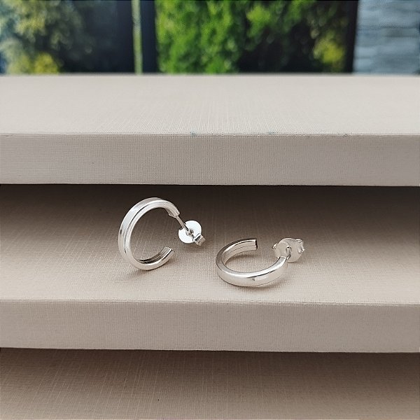Argola Fio Quadrado - 13mm - Prata 925 - BR449-642