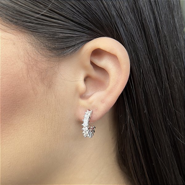 Argola Com Zircônias - Prata 925 - BR568-43258