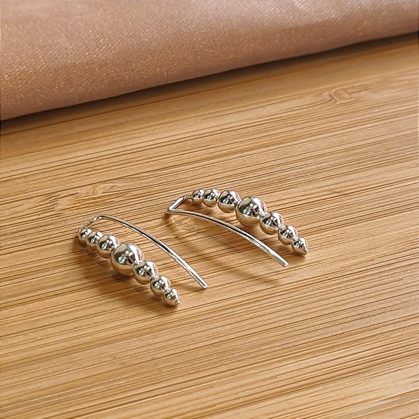 Brinco Ear Cuff Bolinha - Prata 925 - BR602-1696