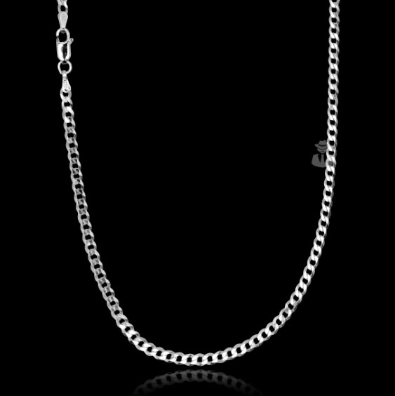 Corrente Grumet Flat - F80 - 3mm - 8.4g - 70cm - Prata Italiana 925