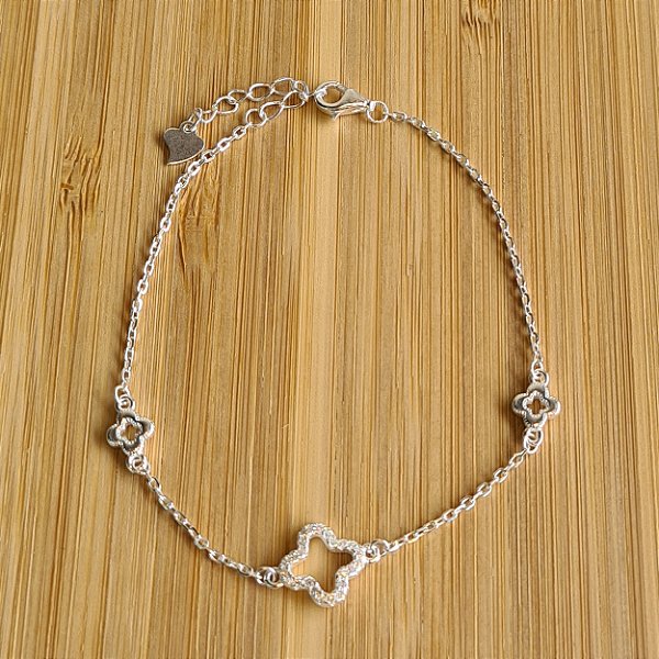 Pulseira Com Trevos - Prata 925 - MP713-30180