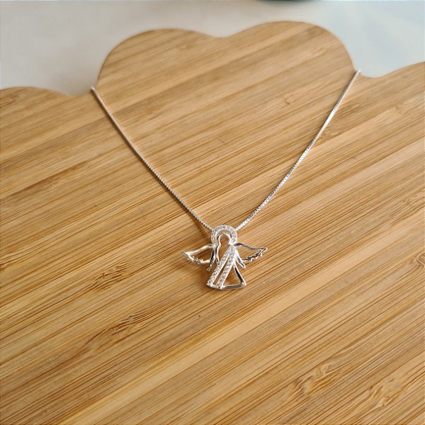 Gargantilha Anjo Cravejado - Prata 925 - MG344-31186