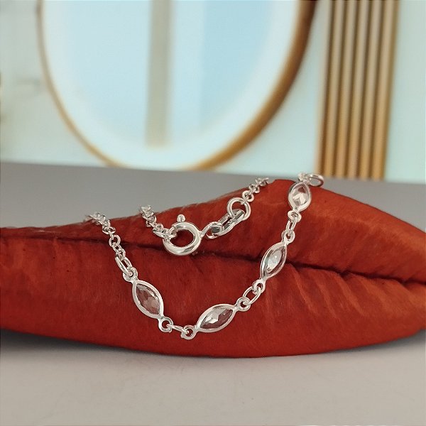 Gargantilha Choker Com Zircônias - Prata 925 - MG374-25150