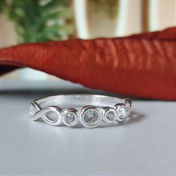 Anel Infinitos Com Zircônias - Prata 925 - MA302-1484