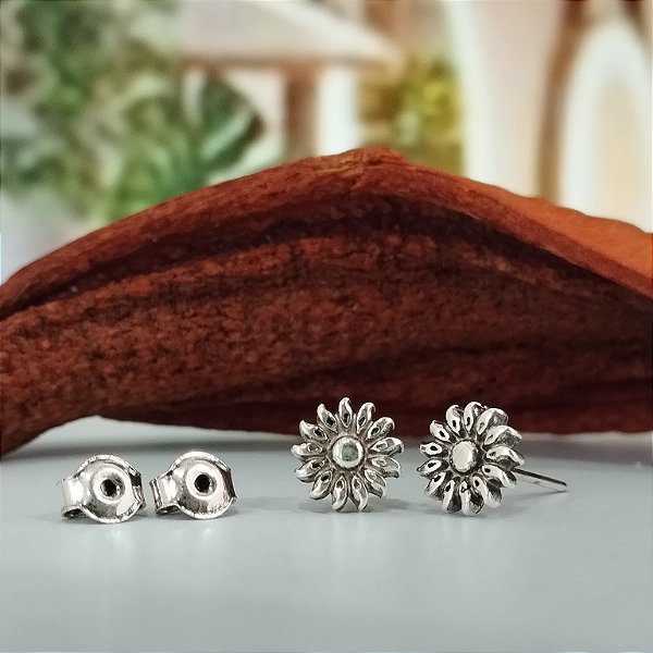 Brinco Flor (Cor Envelhecida)- Prata 925 - BR750-1060