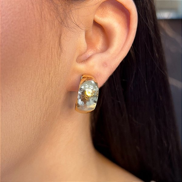 Argola Lisa C/ Detalhes 19mm - Semijoia 18k - BR771-990