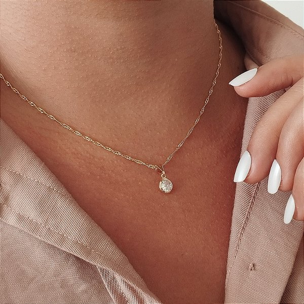 Gargantilha Ponto de Luz - Semijoia 18k - MG428-10130