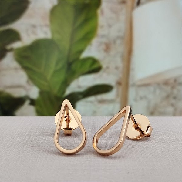 Brinco Gota Vazado - Semijoia 18k - BR892-678