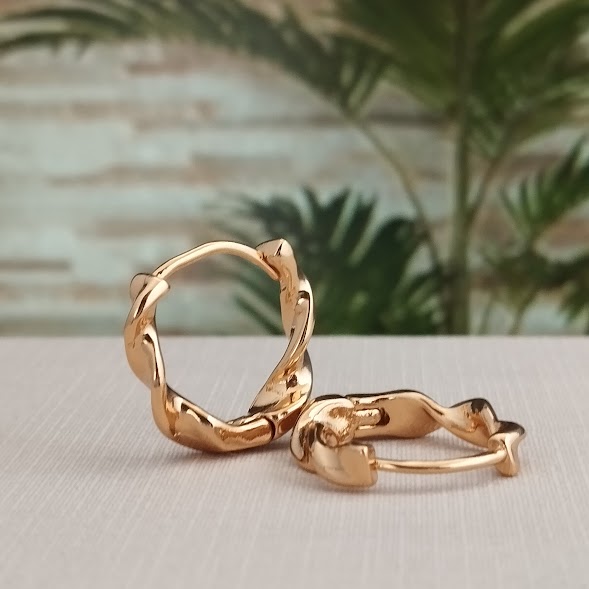 Argola Trançada 16mm - Semijoia 18k - BR991-784