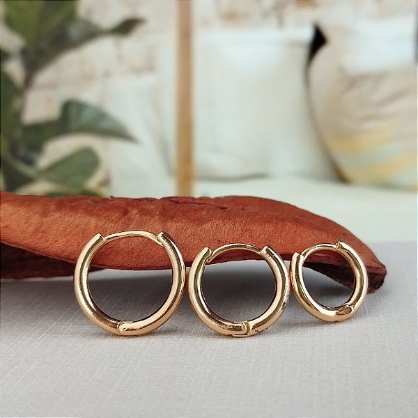Trio Argolas Lisas - Semijoia 18k - B45-08120