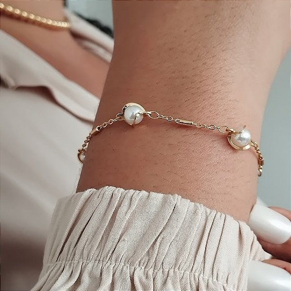 Pulseira Pérolas - Semijoia 18k - MP864-11136
