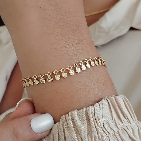 Pulseira Medalhas Trabalhadas - Semijoia  18k - MP896-09130