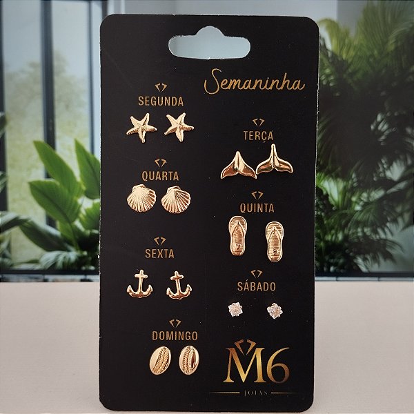 Cartela de Brincos Semaninha - Semijoia 18k - B31-20220