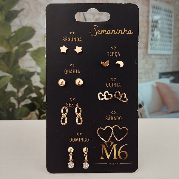 Cartela de Brincos Semaninha - Semijoia 18k - B34-20190