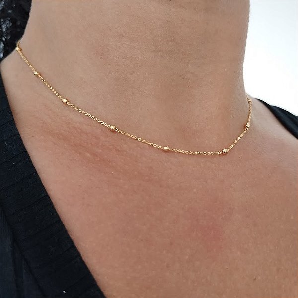 Gargantilha Bolinhas - Semijoia 18k - MG256-07134