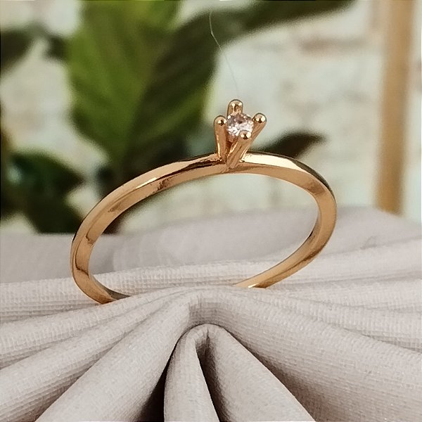 Anel Solitário - Semijoia 18k - MA341-07130