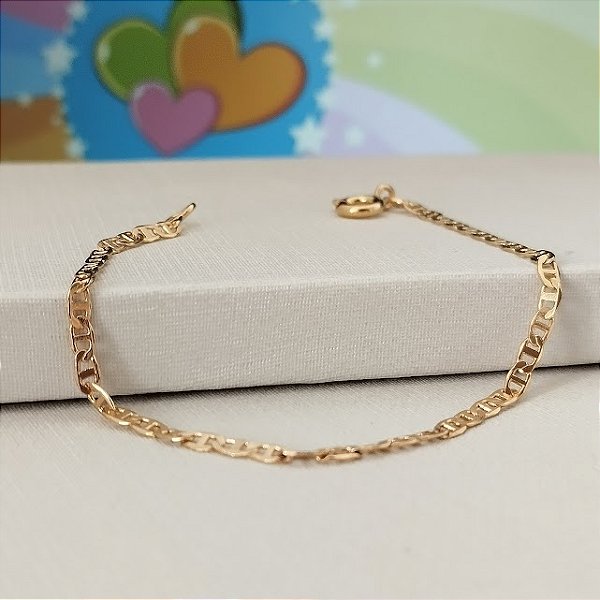 Pulseira Infantil Piastrine ( Elo Gucci) - Semijoia 18k - MP822-580