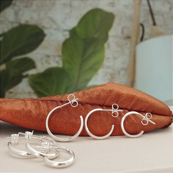 Trio Argolas Lisas - Prata 925 - B59-880