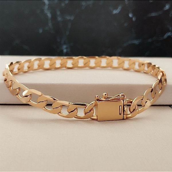 Pulseira Masculina Elo Grumet - 7mm - Semijoia 18k - MP912-55720