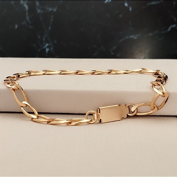 Pulseira Masculina Elo Grumet - 5mm - Semijoia 18k - MP921-21340