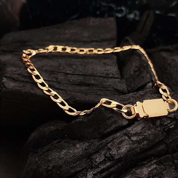 Pulseira Masculina Elo Grumet - 4mm - Semijoia 18k - MP913-16260