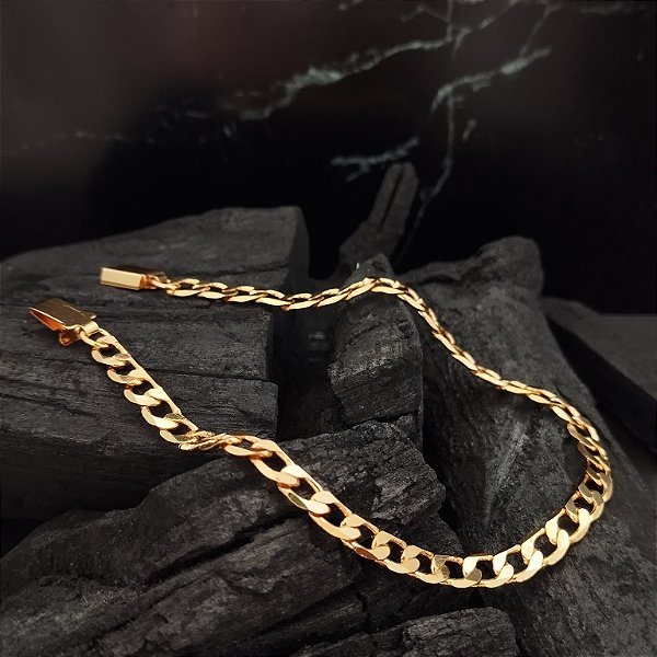Pulseira Masculina Elo Grumet - 5mm - Semijoia 18k - MP907-25300