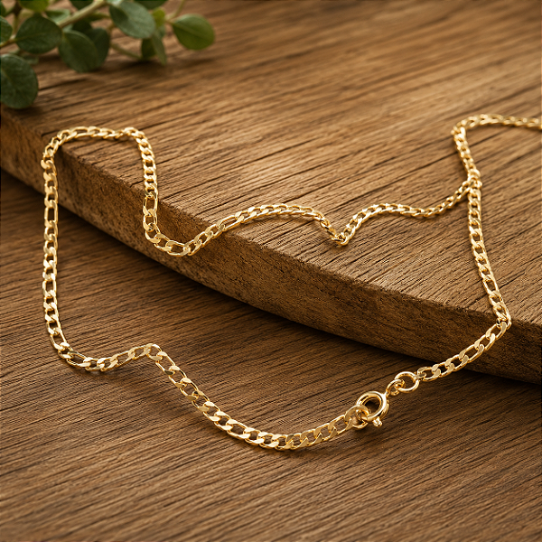 Corrente Masculina Grumet - 70cm - 3mm - Semijoia 18k - MC584