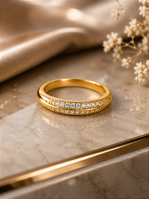 Anel Cravejado - Semijoia 18k - MA398-11240