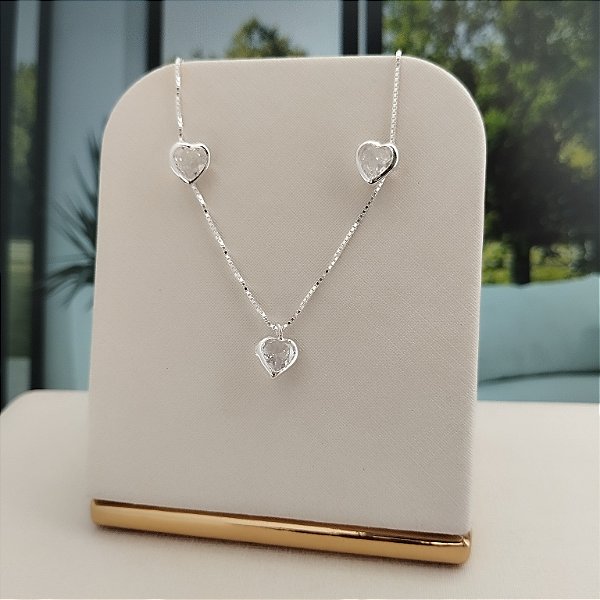 Conjunto Ponto de Luz Coração - Prata 925 - MCJ99-24144