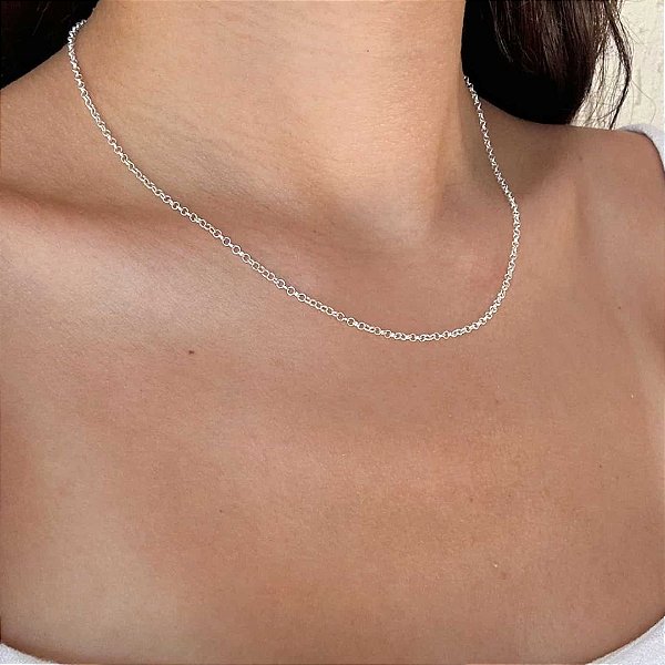 Gargantilha Elo Português - 40cm - 2mm - Prata 925 - MG569-21130