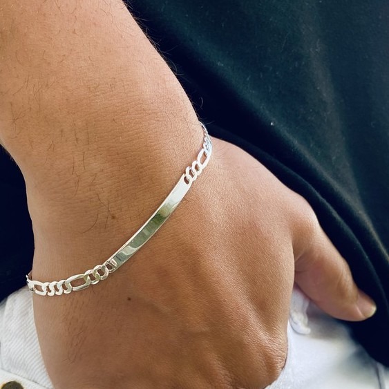 Pulseira Masculina 3 Por 1 Com Placa - Prata 925 - MP915-83490
