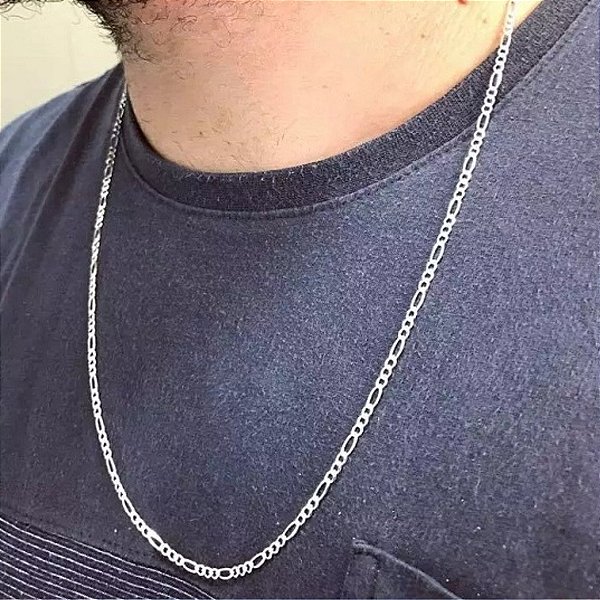 Corrente Masculina 3 por 1 - 70cm - 2.5mm - Prata 925 - MG593-56336