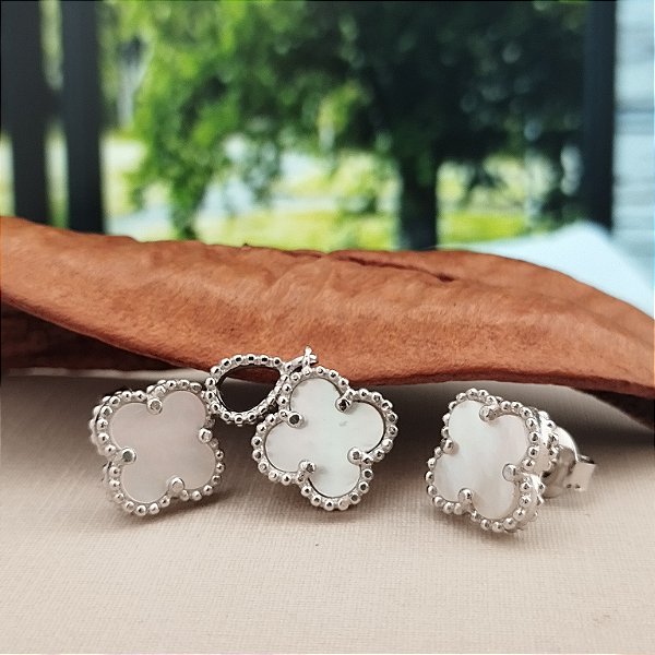 Conjunto Trevo - Prata 925 (Com Ródio) - MCJ107-48288