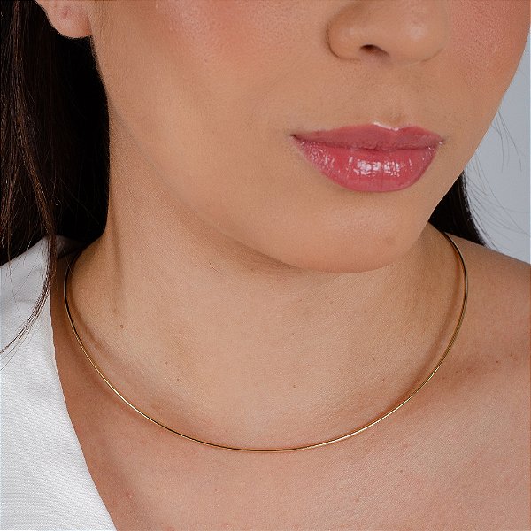 Gargantilha Choker Lisa Semijóias 18k - ( Aro Rígido ) Antialérgica