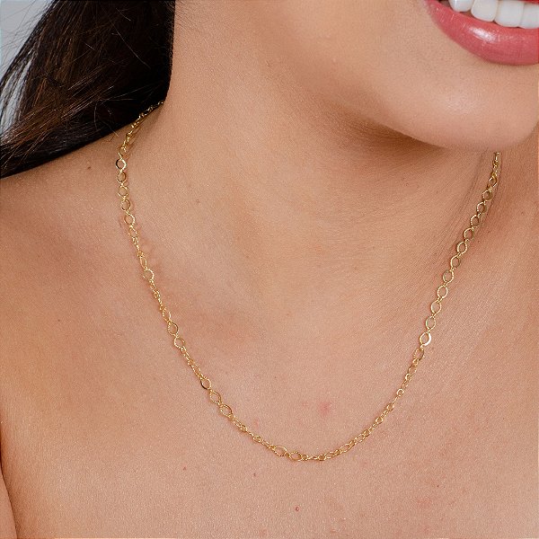 Gargantilha Trabalhada - Semijoia 18k - Antialérgica